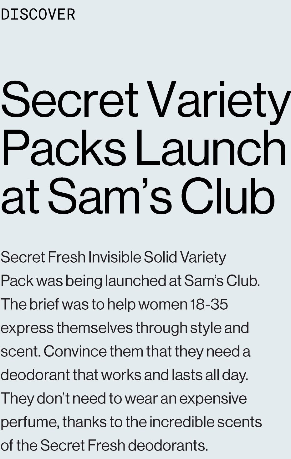 Secret Variety Packs Launch at Sam's Club